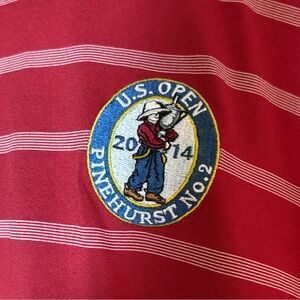 US Open Pinehurst x Oxford Golf Classic Red Striped Golf Polo Men XL Stretch